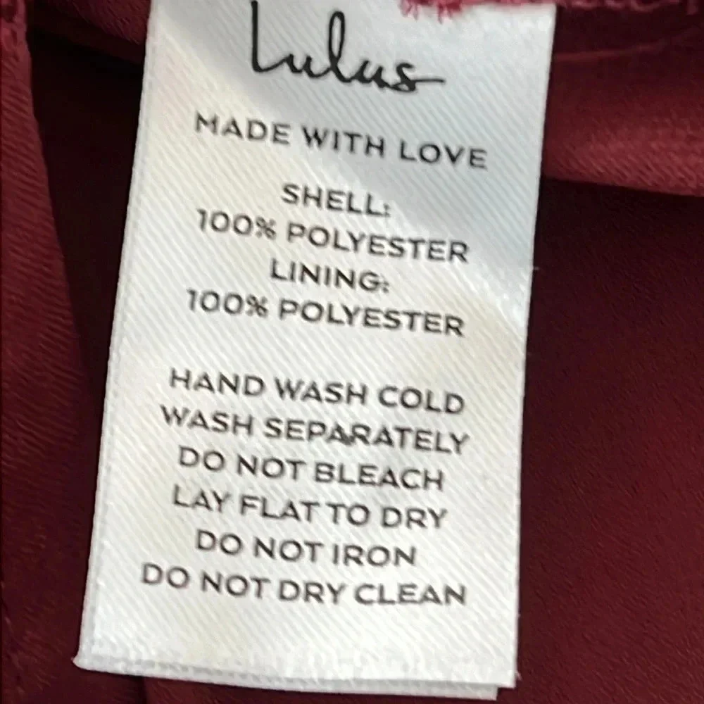 Lulu's Constantine Burgundy Satin Maxi Dress Sexy Formal Long Size S NWT - Picture 14 of 16